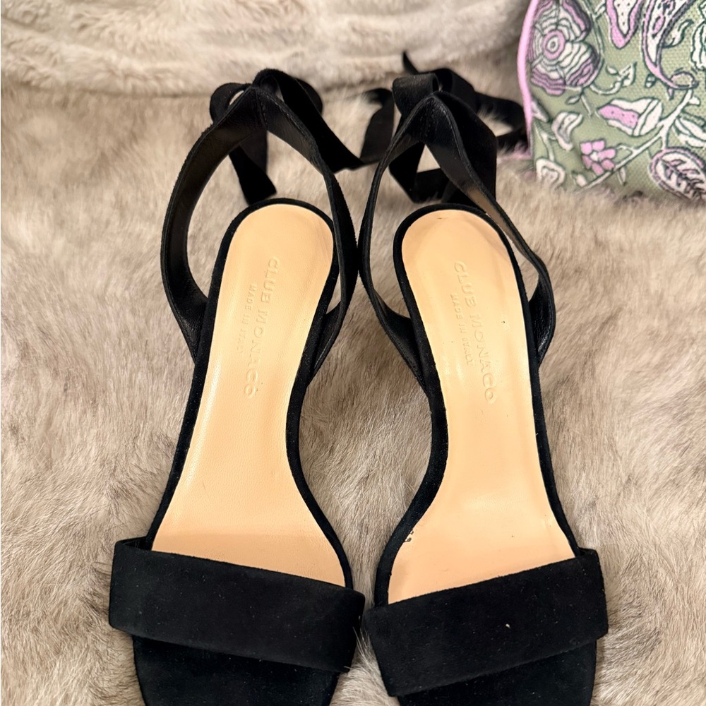 Club Monaco Black Suede Women's Sandals